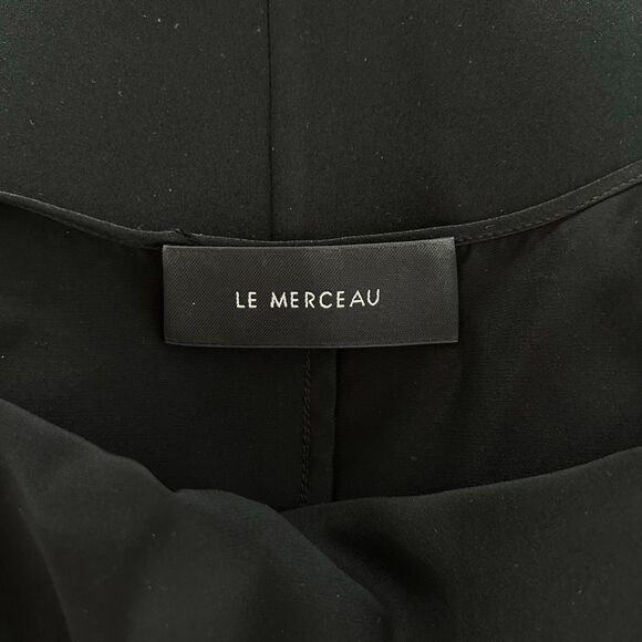 Le Merceau Black Open-Back Silk Slip Mini Dress XS/S - Picture 7 of 8